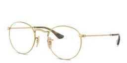 Shop Ray-Ban Round Metal Optics Eyeglasses in Gold online.