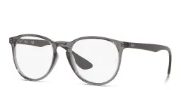 Shop Ray-Ban Erika Round Eyeglasses in Transparent Grey online.