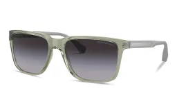 Shop Emporio Armani Logo Square Sunglasses in Green online.