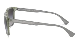 Shop Emporio Armani Logo Square Sunglasses in Green online.