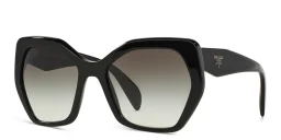 Shop PRADA Irregular Sunglasses in Black online.