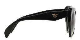 Shop PRADA Irregular Sunglasses in Black online.