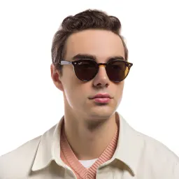 Shop Ray-Ban Unisex Round Sunglasses in Light Havana online.