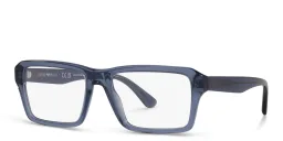 تسوق نظارات طبية بإطار مستطيل واسع امبوريو أرماني بلون Shiny Transparent Blue أونلاين.