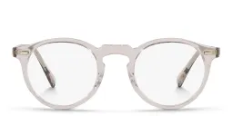 Shop OLIVER PEOPLES Gregory Peck Unisex Panthos Eyeglasses in Dune online.