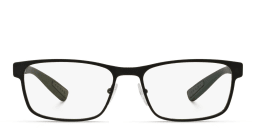 Shop Prada Linea Rossa Rectangle Eyeglasses in Black online.