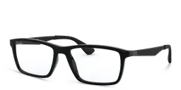 Shop Ray-Ban Unisex Rectangle Eyeglasses in Black online.