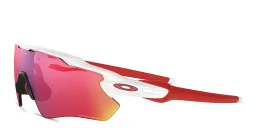 Shop Oakley Radar EV Path Half-Rim Mask Sunglasses in Polished White online.