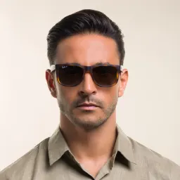 Shop Ray-Ban Justin Square Sunglasses in Havana online.