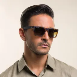 Shop Ray-Ban Justin Square Sunglasses in Havana online.