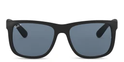 Shop Ray-Ban Justin Square Sunglasses in Black online.
