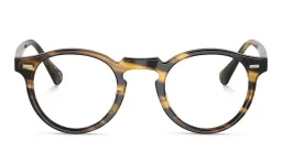 Shop OLIVER PEOPLES Gregory Peck Unisex Panthos Eyeglasses in Cocobolo online.