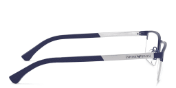 Shop Emporio Armani Half Rim Rectangle Eyeglasses in Rubber Blue online.