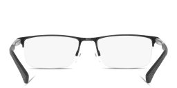 Shop Emporio Armani Logo Signature Half-Rim Rectangle Eyeglasses in Black online.