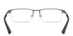 تسوق نظارات طبية بإطار نصفي مستطيل واسع بالشعار المنقوش امبوريو أرماني بلون Matte Gunmetal أونلاين.