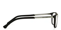 Shop Emporio Armani Rectangle Eyeglasses in Rubber Black online.