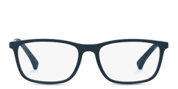 Shop Emporio Armani Rectangle Eyeglasses in Blue online.