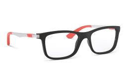 Shop Ray-Ban Junior Kids Square Eyeglasses in Black online.
