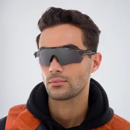 Shop Oakley Radar EV Path Half-Rim Mask Sunglasses in Grey Ink online.