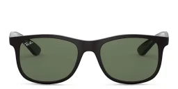 Shop Ray-Ban Junior Kids Square Sunglasses in Black online.