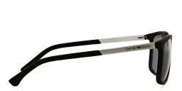 Shop Emporio Armani Rectangle Sunglasses in Rubber Black online.