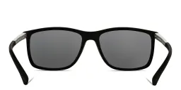 Shop Emporio Armani Rectangle Sunglasses in Rubber Black online.