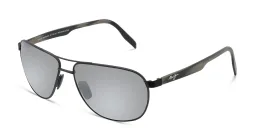 Shop Maui Jim Castles Unisex Aviator Sunglasses in Black online.