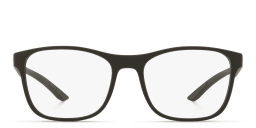 Shop Prada Linea Rossa Square Eyeglasses in Black Rubber online.