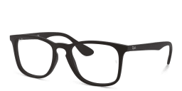 Shop Ray-Ban Unisex Square Eyeglasses in Black online.