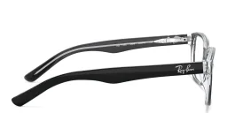 Shop Ray-Ban Junior Kids Rectangle Eyeglasses in Black On Transparent online.