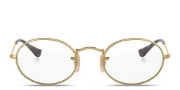 Shop Ray-Ban Unisex Oval Eyeglasses in Polished Arista Gold online.