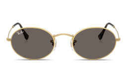 Shop Ray-Ban Oval Unisex Sunglasses With Flat Lenses in Arista Gold online.