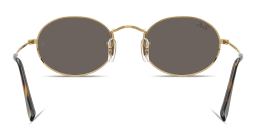 Shop Ray-Ban Oval Unisex Sunglasses With Flat Lenses in Arista Gold online.