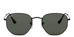 Shop Ray-Ban Hexagonal Unisex Sunglasses in Black online.