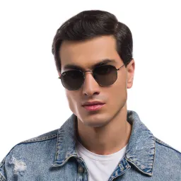 Shop Ray-Ban Hexagonal Flat Lenses Sunglasses in Gunmetal online.