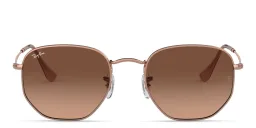 Shop Ray-Ban Hexagonal Unisex Sunglasses in Copper online.