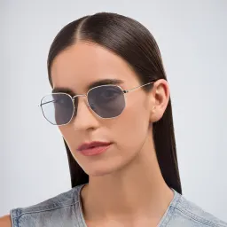 Shop Ray-Ban Hexagonal Unisex Sunglasses in Silver online.