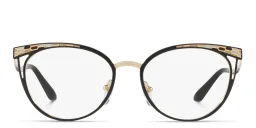 Shop BVLGARI Cat Eye Eyeglasses in Black/Pale Gold online.