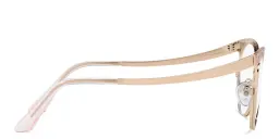 Shop BVLGARI Cat Eye Eyeglasses in Pink Gold online.