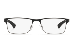 Shop Emporio Armani Rectangle Eyeglasses in Black online.