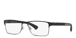 Shop Emporio Armani Rectangle Eyeglasses in Black online.