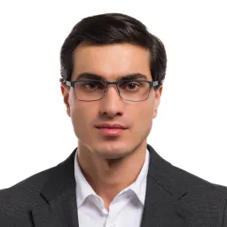 Shop Emporio Armani Rectangle Eyeglasses in Rubber Blue & Gunmetal online.