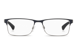 Shop Emporio Armani Rectangle Eyeglasses in Matte Blue online.