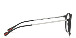 Shop Prada Linea Rossa Square Eyeglasses in Black Rubber online.