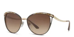 Shop BVLGARI Panthos Sunglasses in Brown/Pale Gold online.
