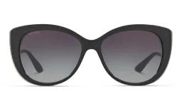 Shop BVLGARI Cat Eye Sunglasses in Black online.