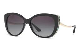 Shop BVLGARI Cat Eye Sunglasses in Black online.