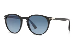 Shop PERSOL Round Sunglasses in Black online.