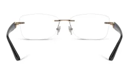 Shop BVLGARI Rimless Rectangle Eyeglasses in Pink Gold online.