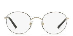 Shop Dolce & Gabbana Round Eyeglasses in Matte Black/Pale Gold online.